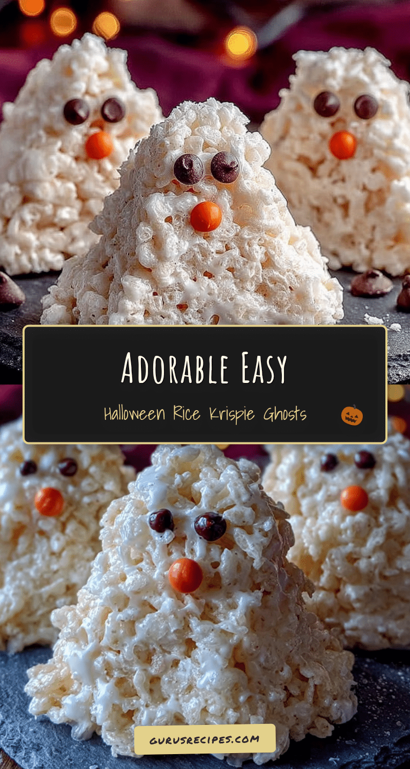 Easy Halloween Rice Krispie Ghost Treats recipe