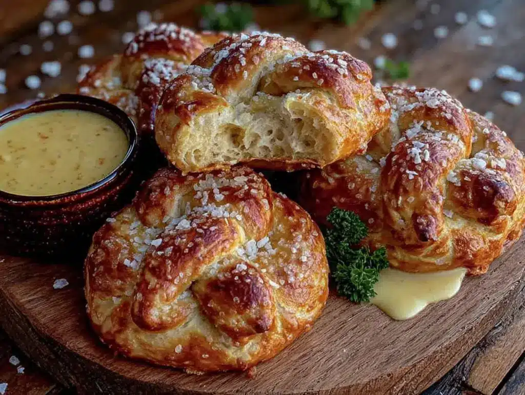 Easy Homemade German Soft Pretzels with Beer Cheese - featured image