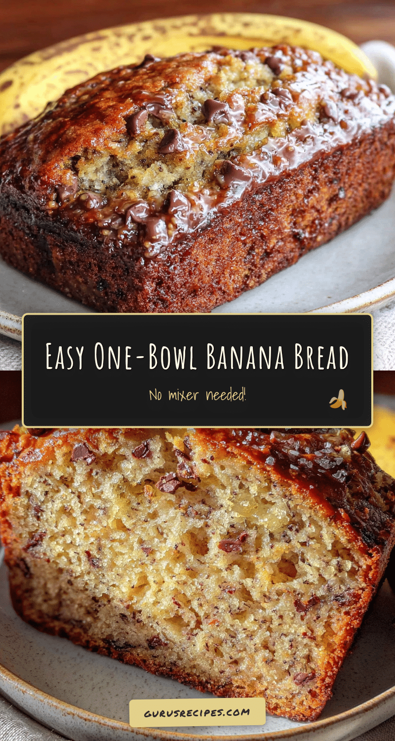 easy one-bowl banana bread recipe