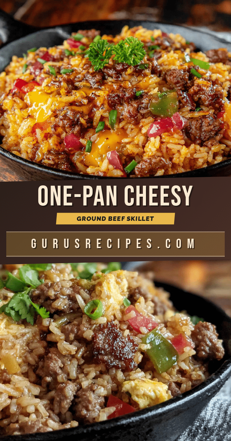easy one-pan cheesy ground beef skillet recipe