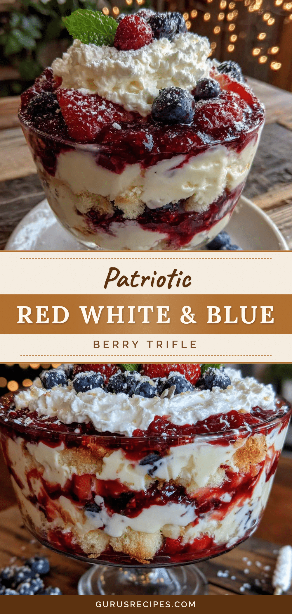 Easy Red White and Blue Berry Trifle recipe