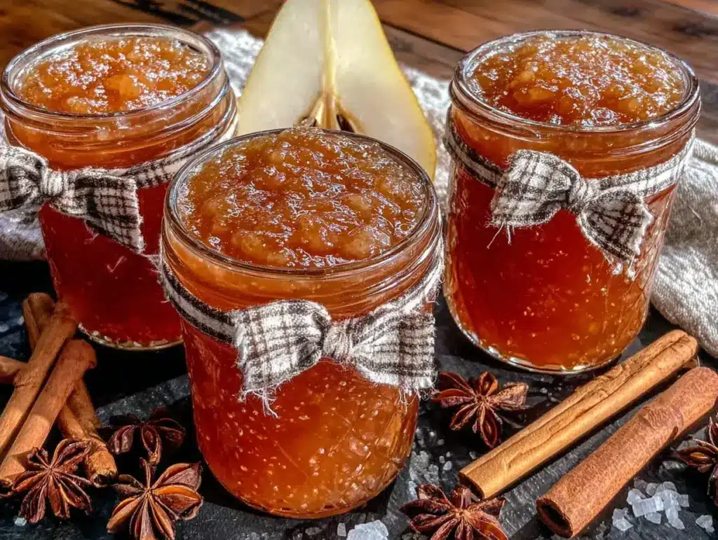 easy small batch spiced pear preserves recipe - featured image