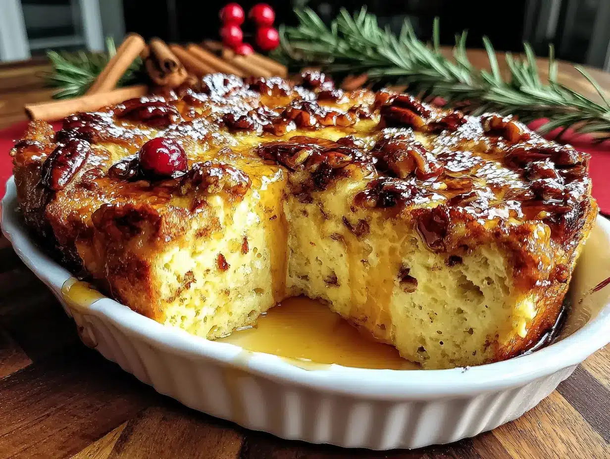 eggnog French toast casserole preparation steps