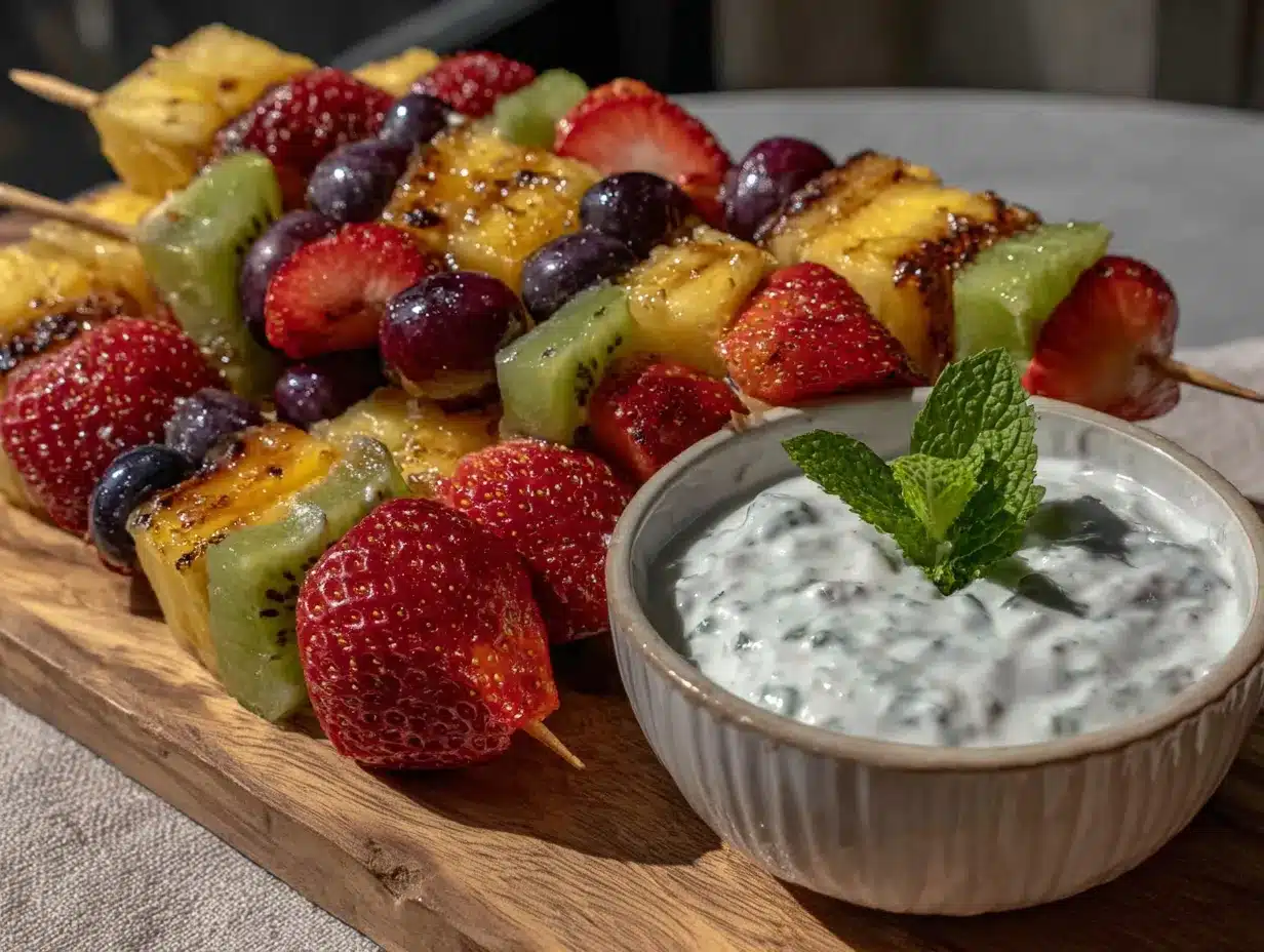 fresh rainbow fruit kabobs preparation steps
