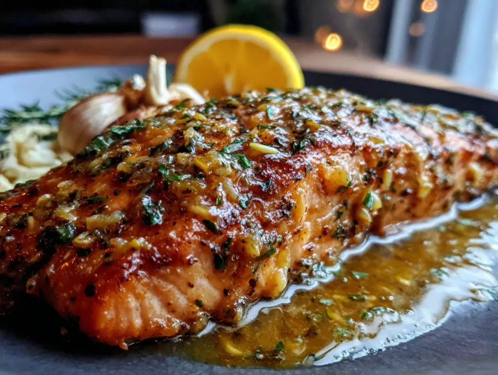 garlic butter salmon - featured image