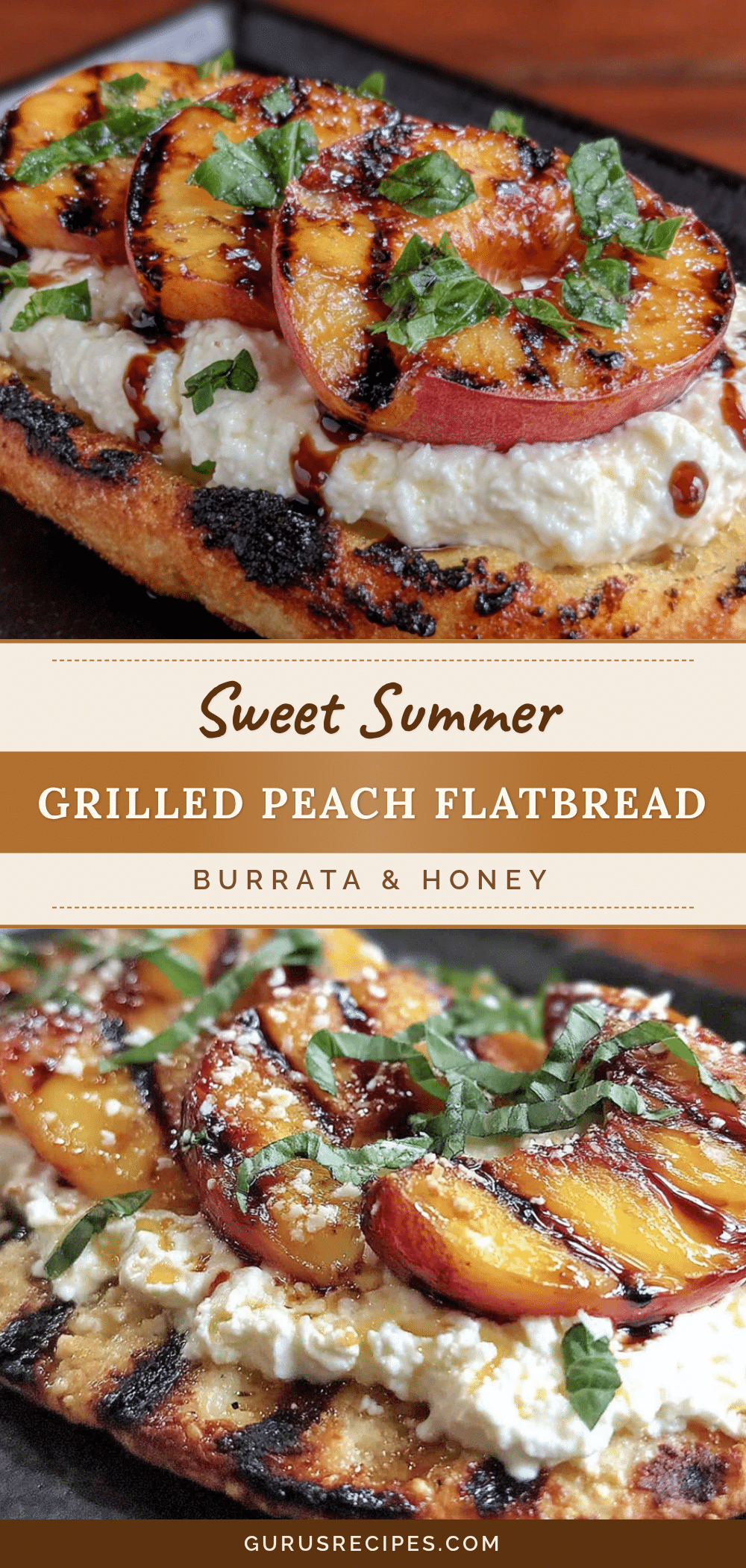 grilled peach and burrata flatbread recipe