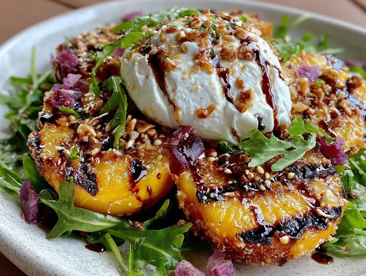 grilled peach and burrata salad preparation steps