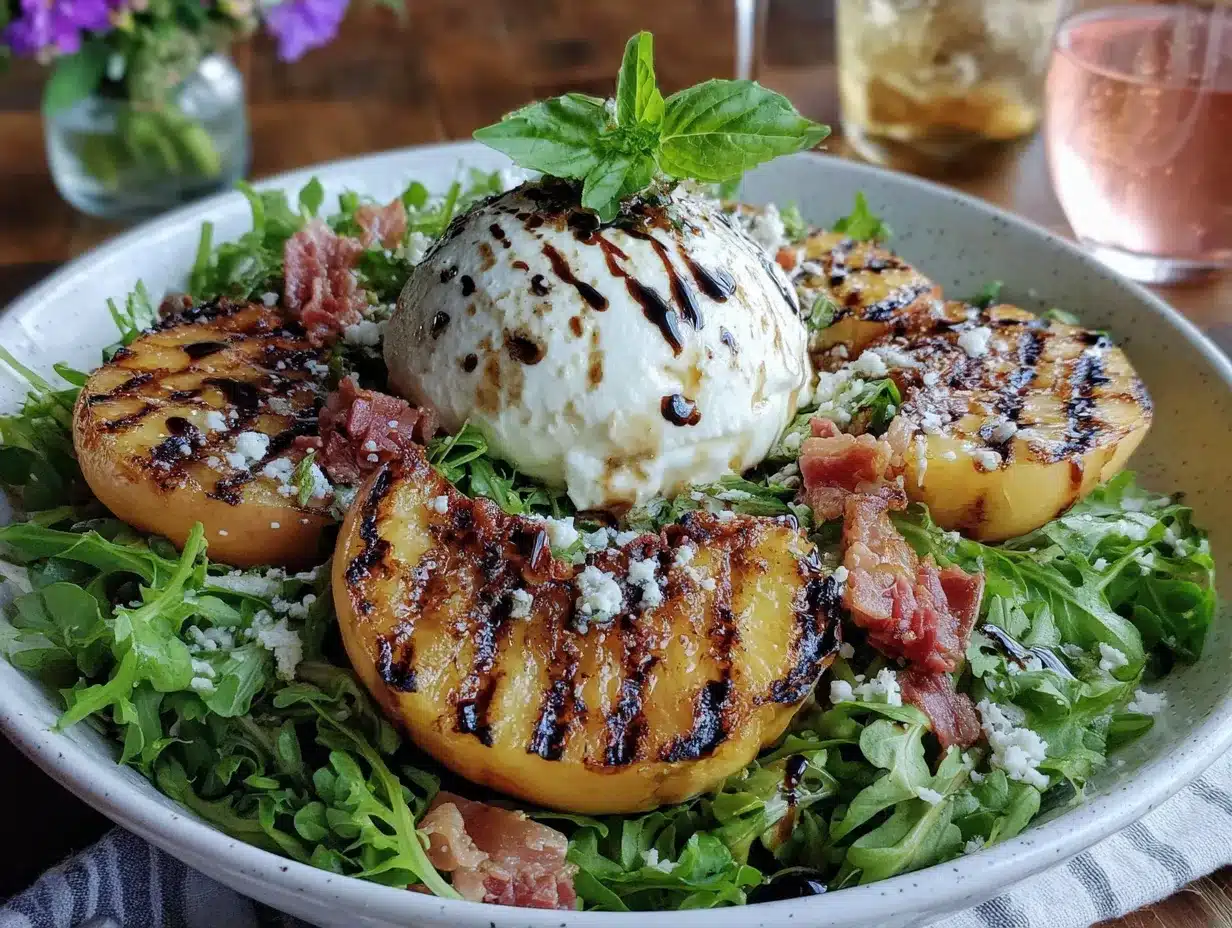 grilled peach and burrata salad preparation steps