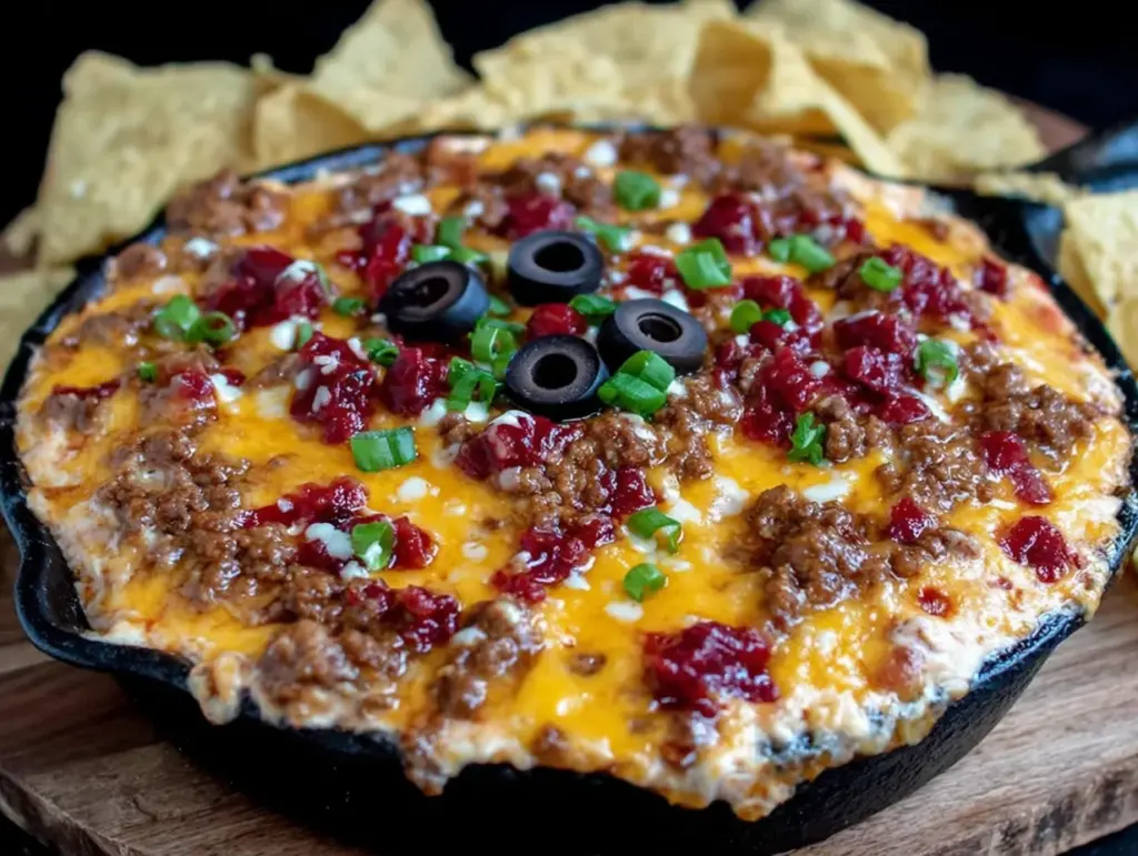 ground beef taco dip - featured image
