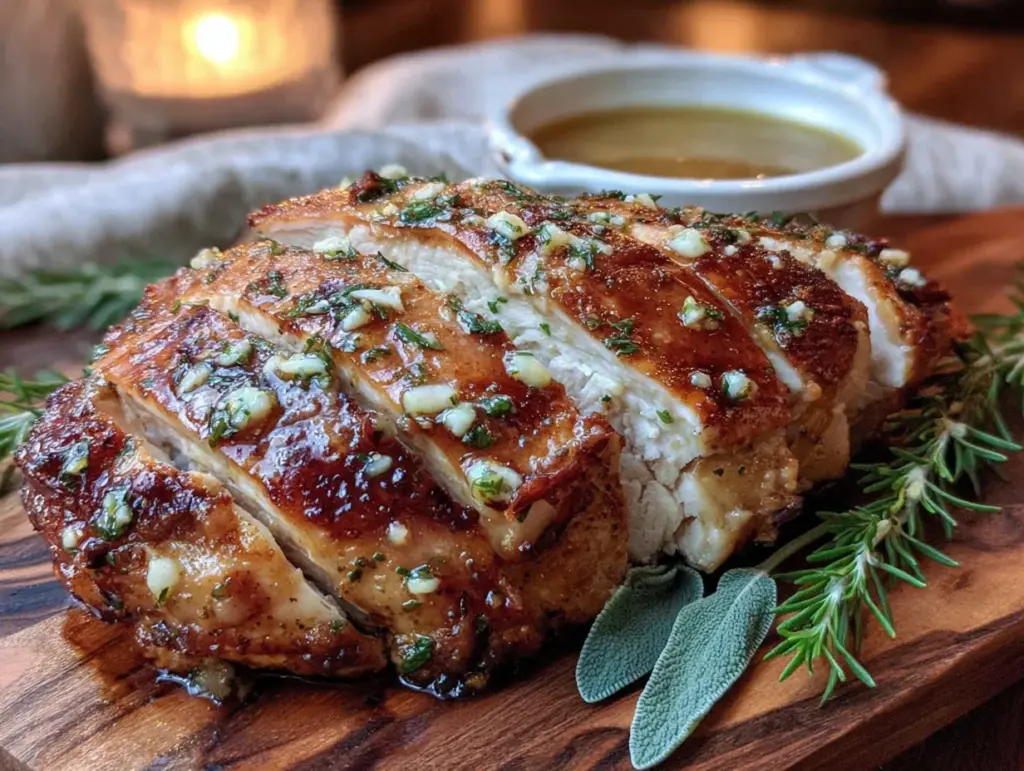 herb butter roasted turkey breast for two - featured image