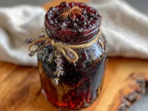 homemade elderberry syrup for immune support - featured image