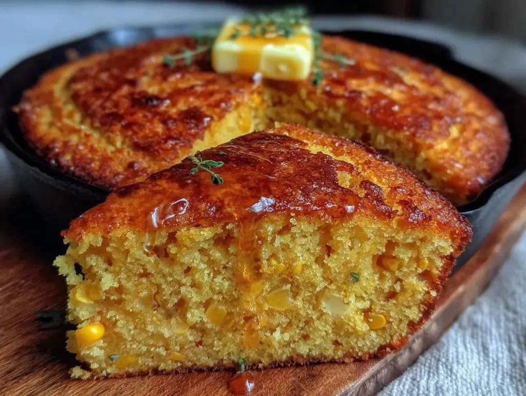 honey butter skillet cornbread - featured image