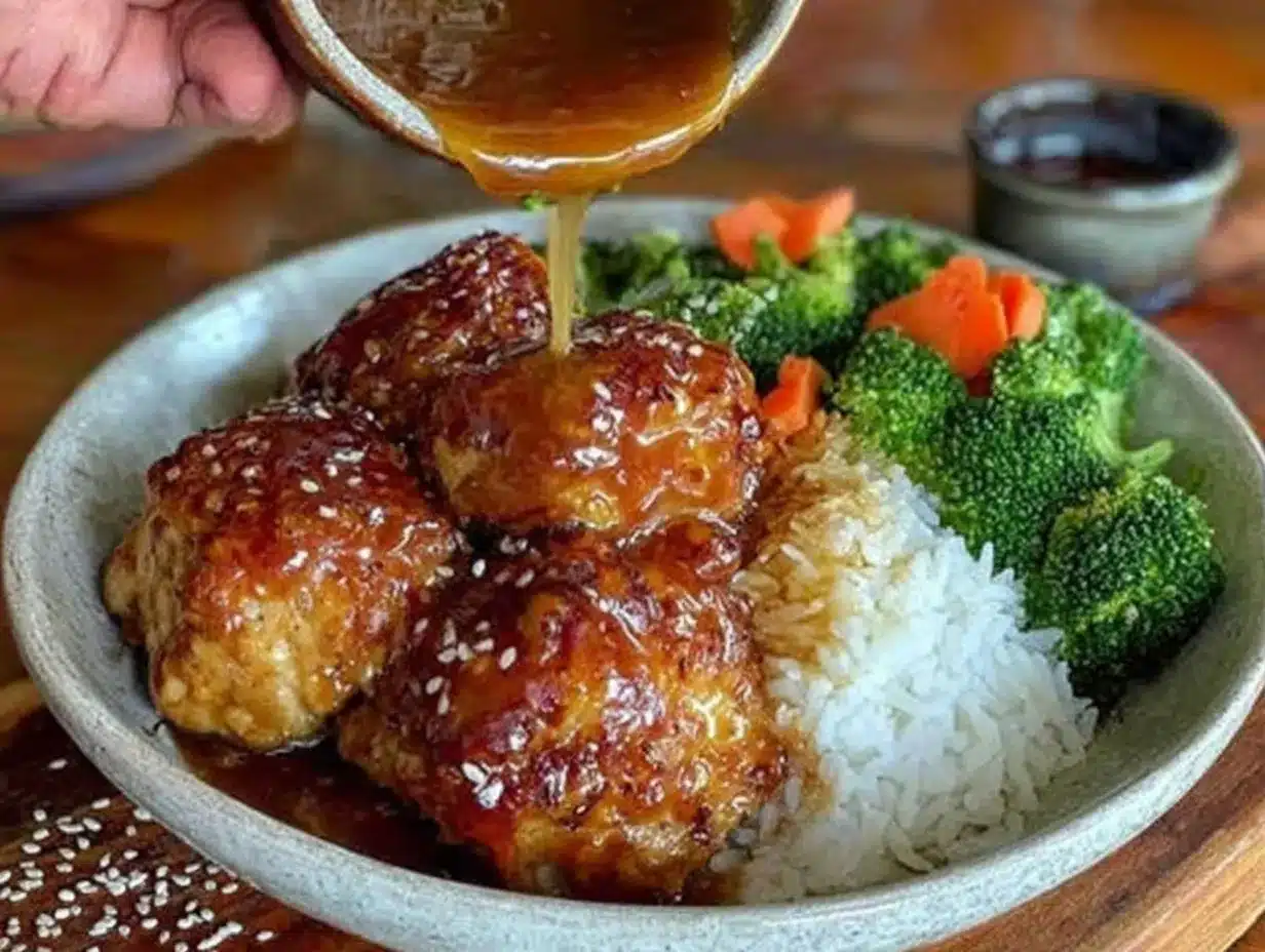 honey garlic chicken meal prep bowls preparation steps