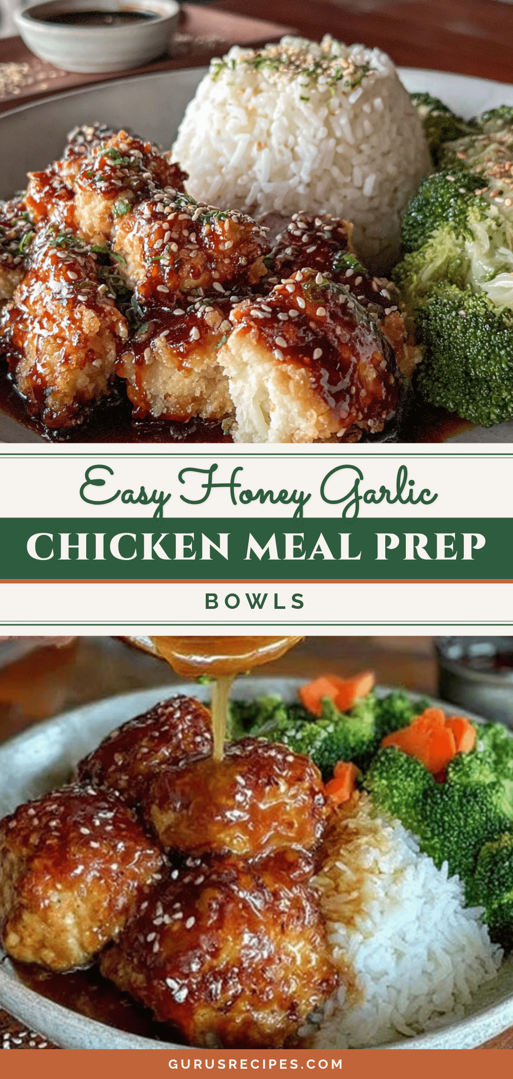 honey garlic chicken meal prep bowls recipe