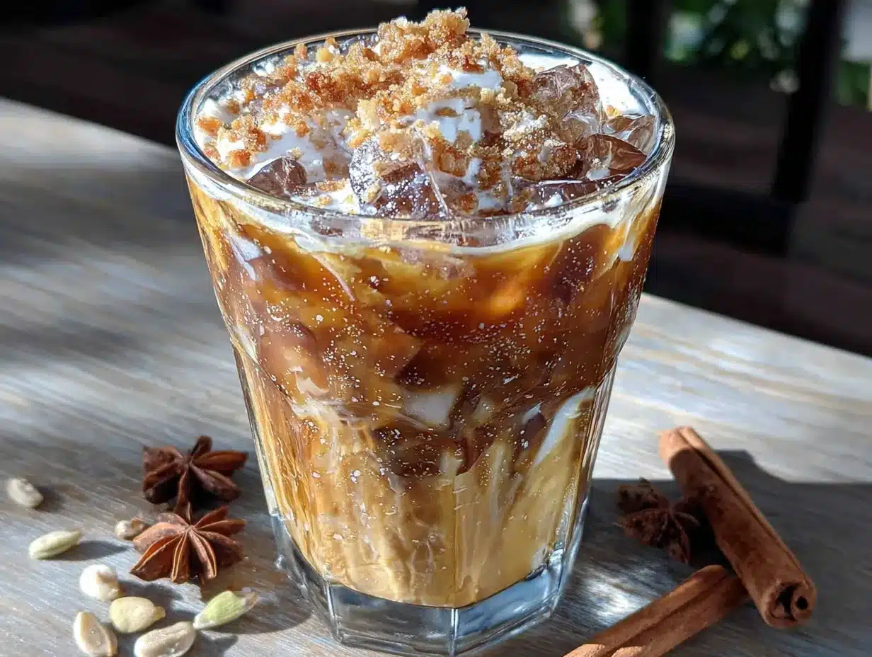 iced brown sugar pumpkin latte preparation steps