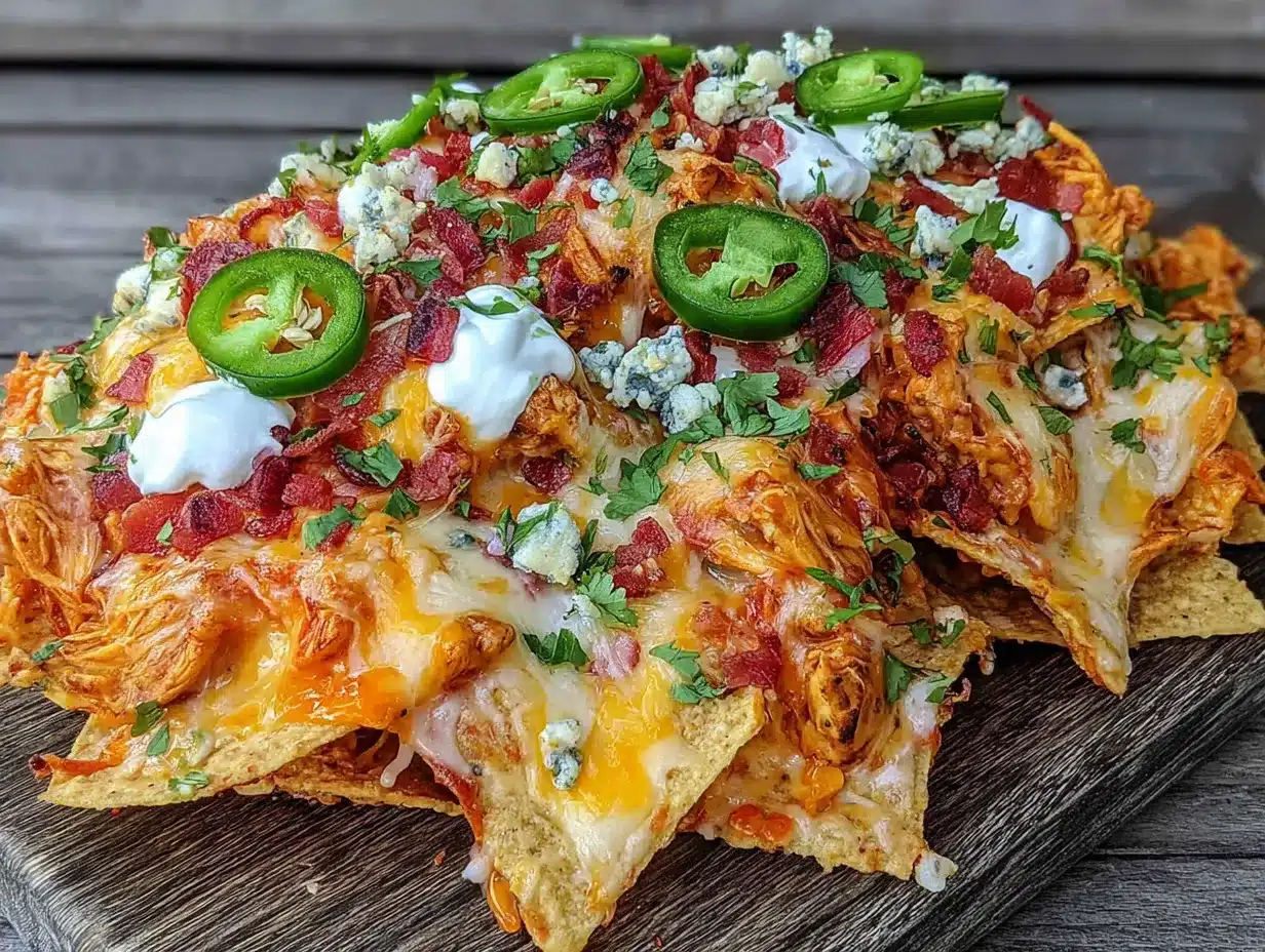 Loaded Buffalo Chicken Nachos preparation steps