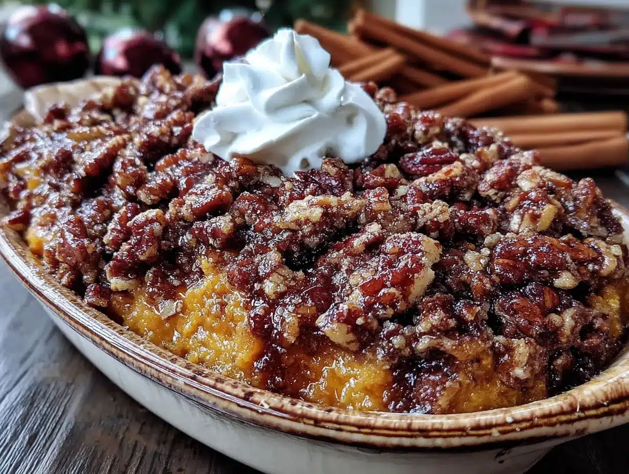 make-ahead sweet potato casserole with pecan streusel preparation steps