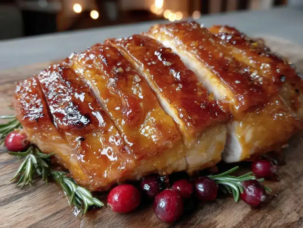 maple bourbon glazed turkey breast - featured image