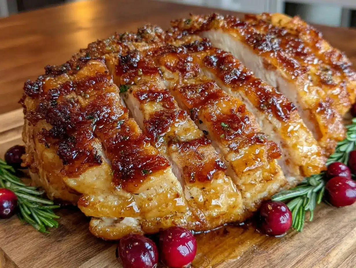 maple bourbon glazed turkey breast preparation steps