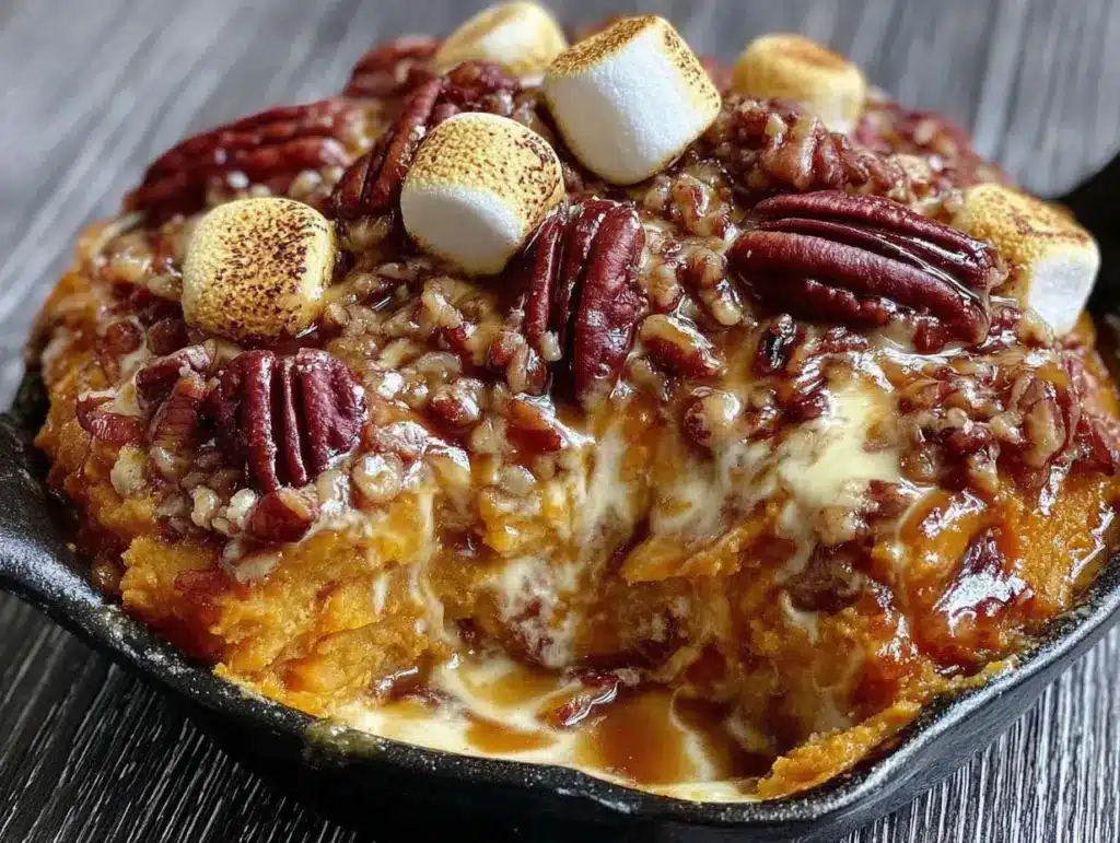 maple bourbon sweet potato casserole - featured image