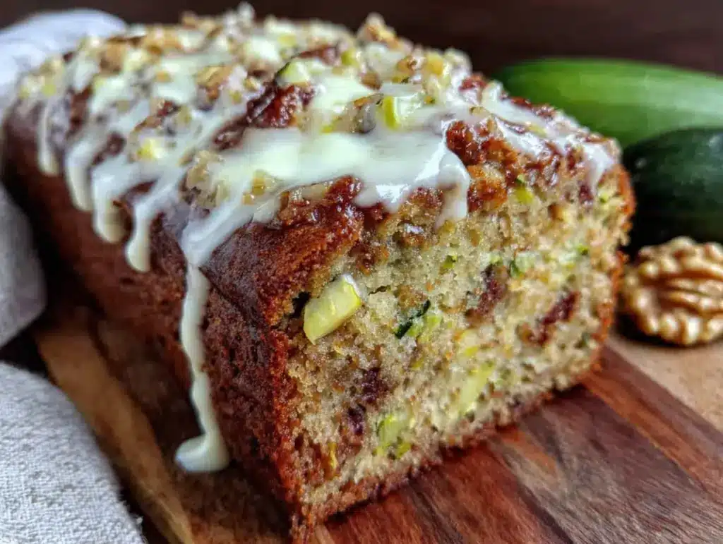 moist zucchini walnut bread - featured image