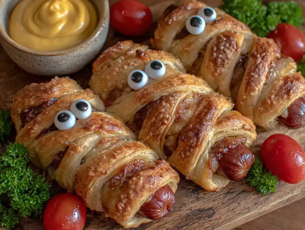 mummy hot dogs preparation steps