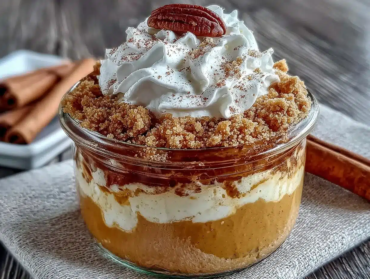 no-bake pumpkin pie parfait preparation steps