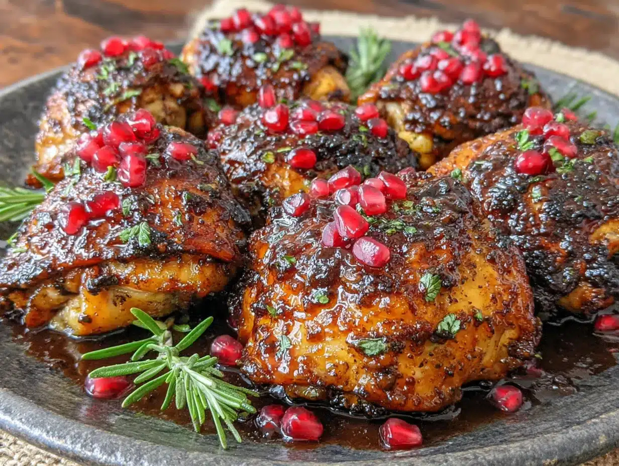 pomegranate molasses roasted chicken thighs preparation steps