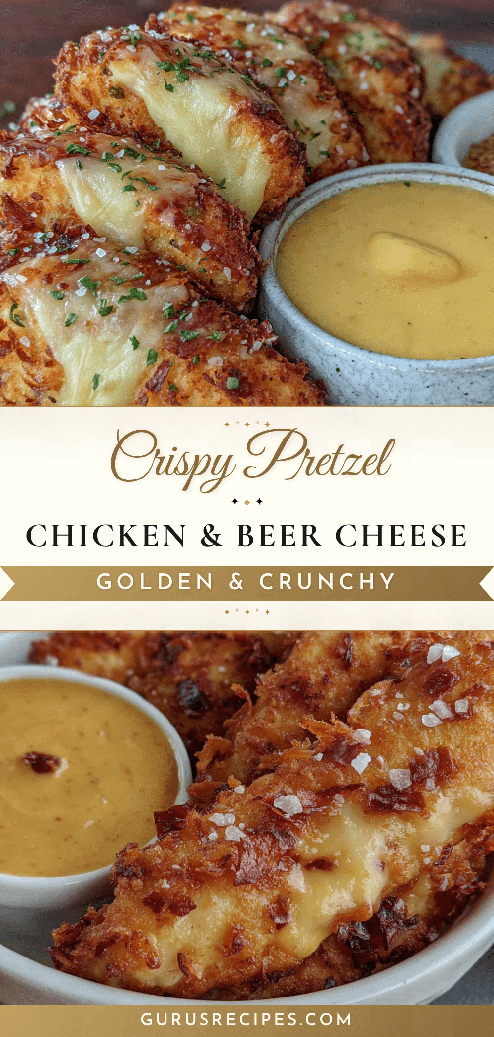 pretzel-crusted chicken tenders with beer cheese dip recipe