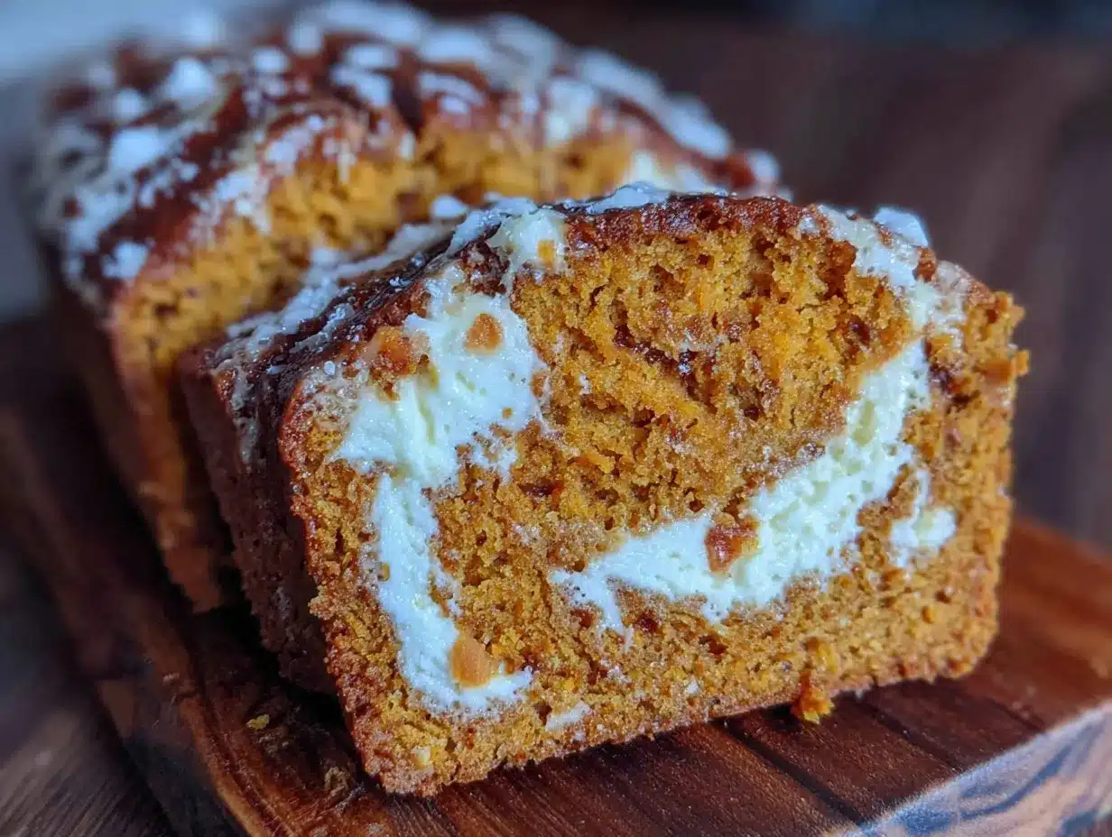 pumpkin bread with cream cheese swirl preparation steps