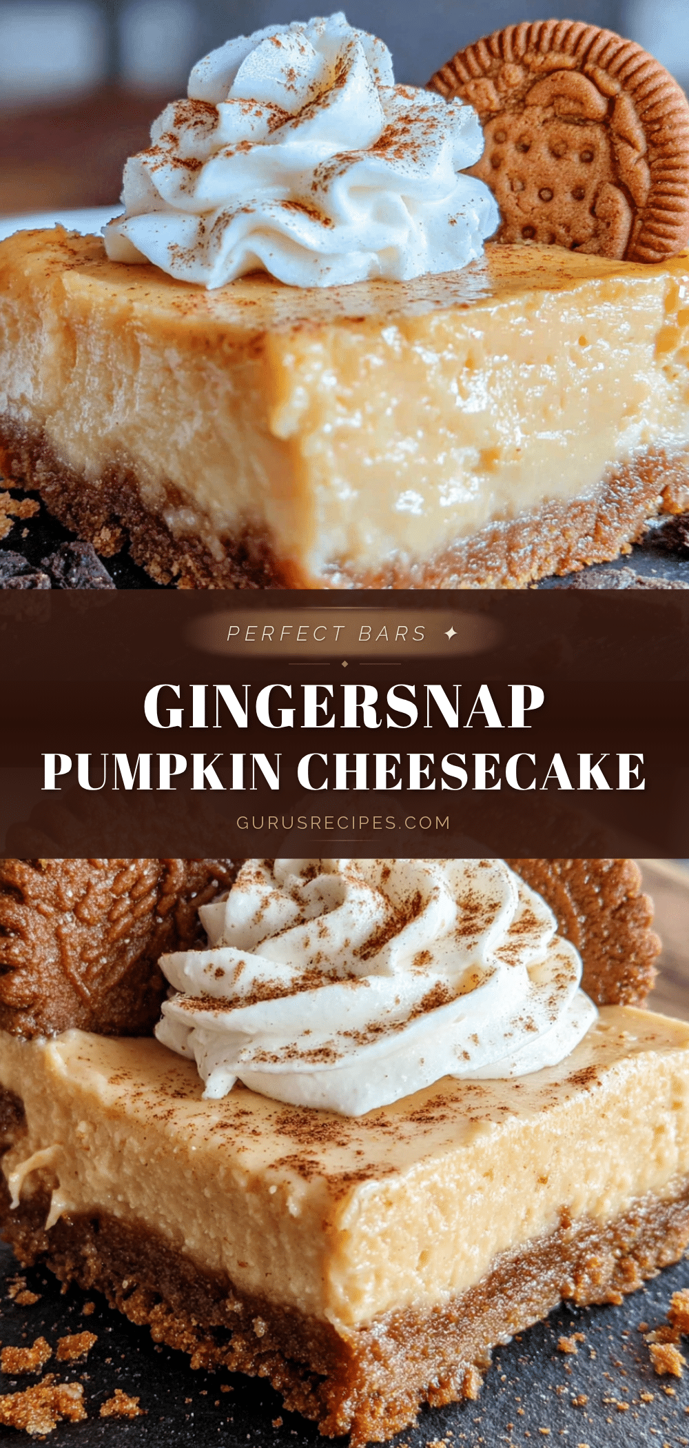 pumpkin cheesecake bars with gingersnap crust recipe