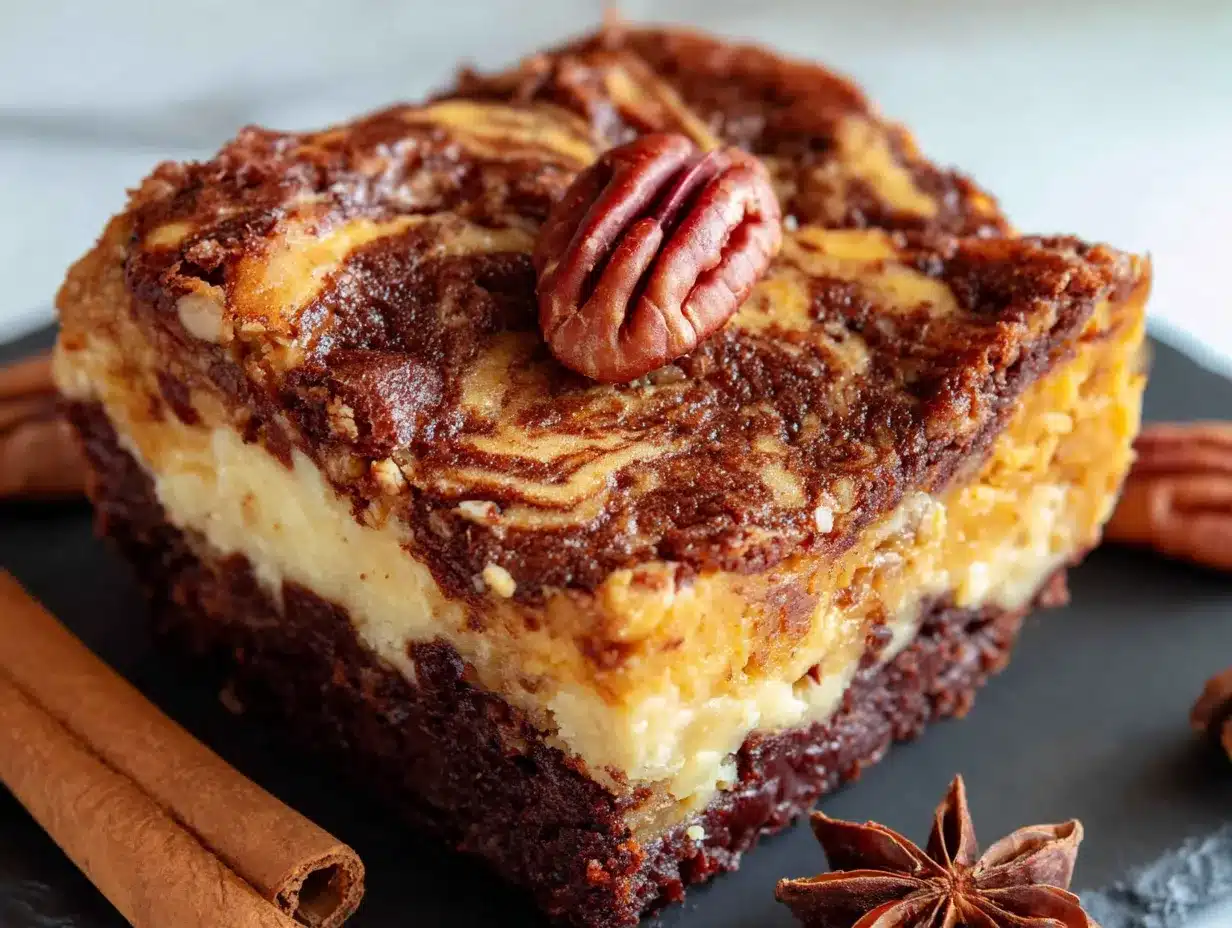 pumpkin cheesecake swirl brownies preparation steps