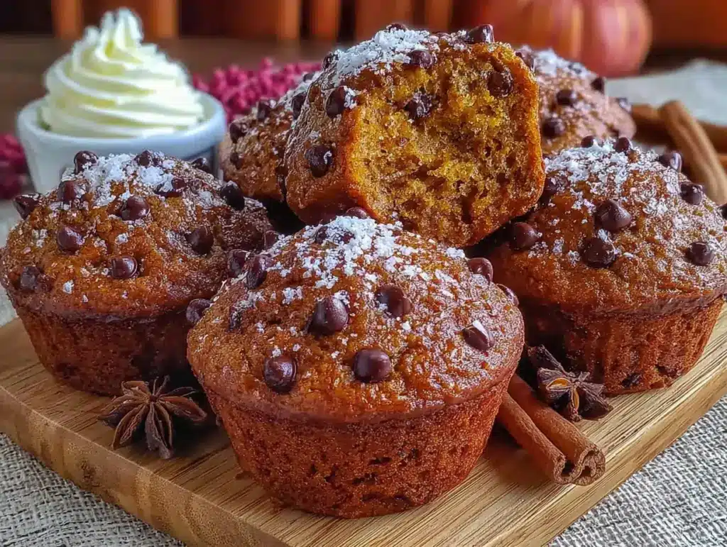 pumpkin chocolate chip muffins - featured image