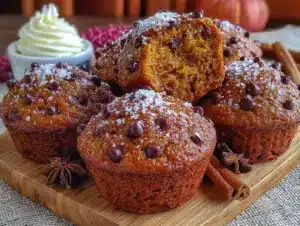 pumpkin chocolate chip muffins - featured image