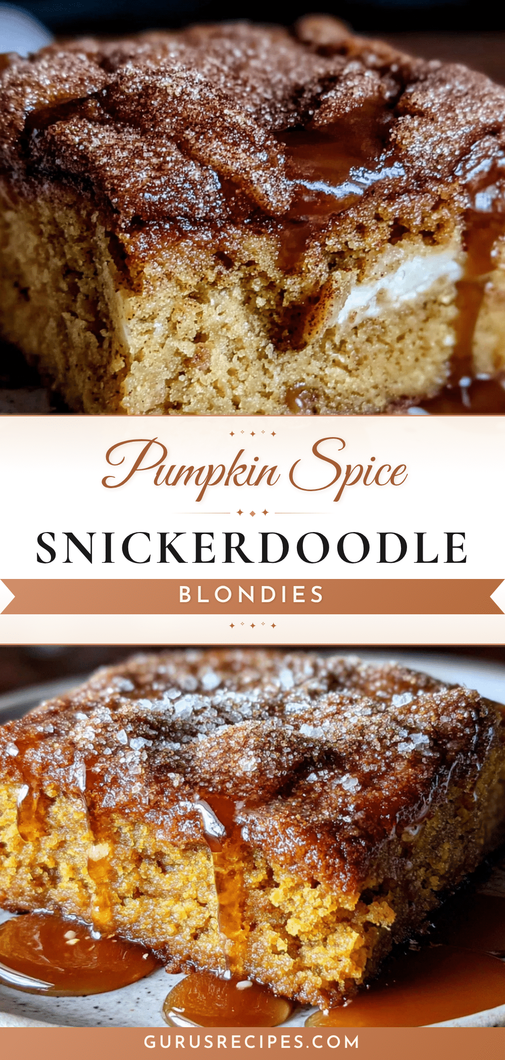 pumpkin pie spice snickerdoodle blondies recipe