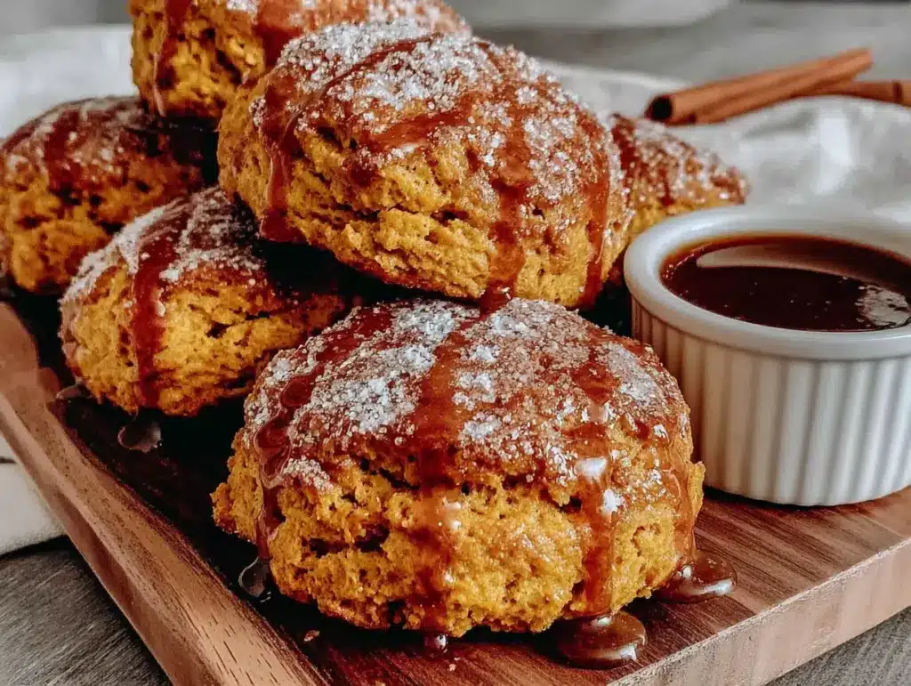 pumpkin scones with maple glaze - featured image