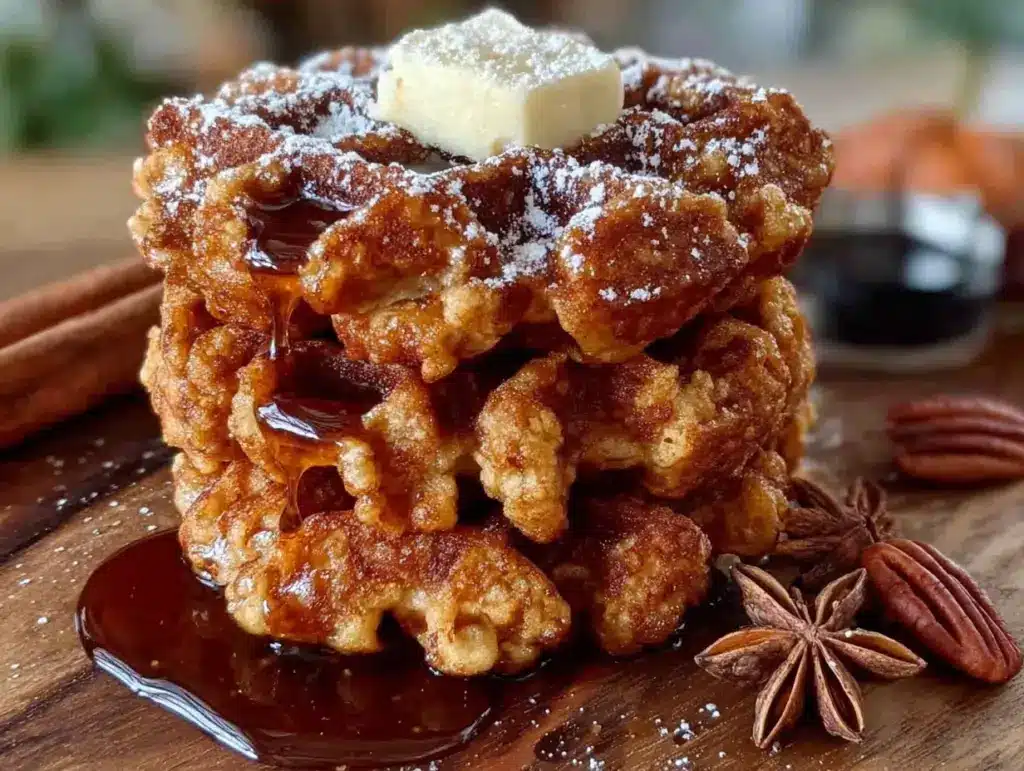 pumpkin sourdough discard waffles - featured image