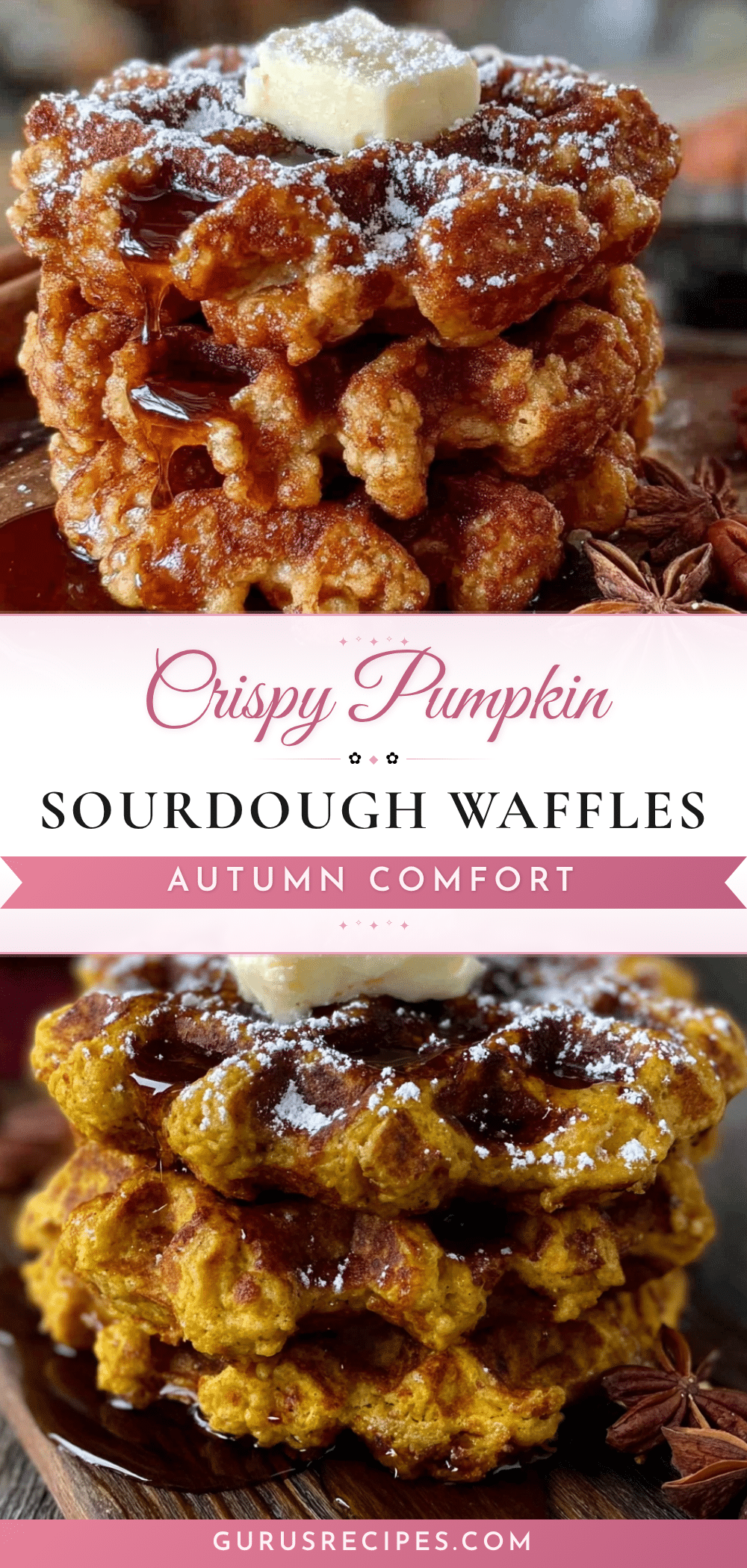 pumpkin sourdough discard waffles recipe