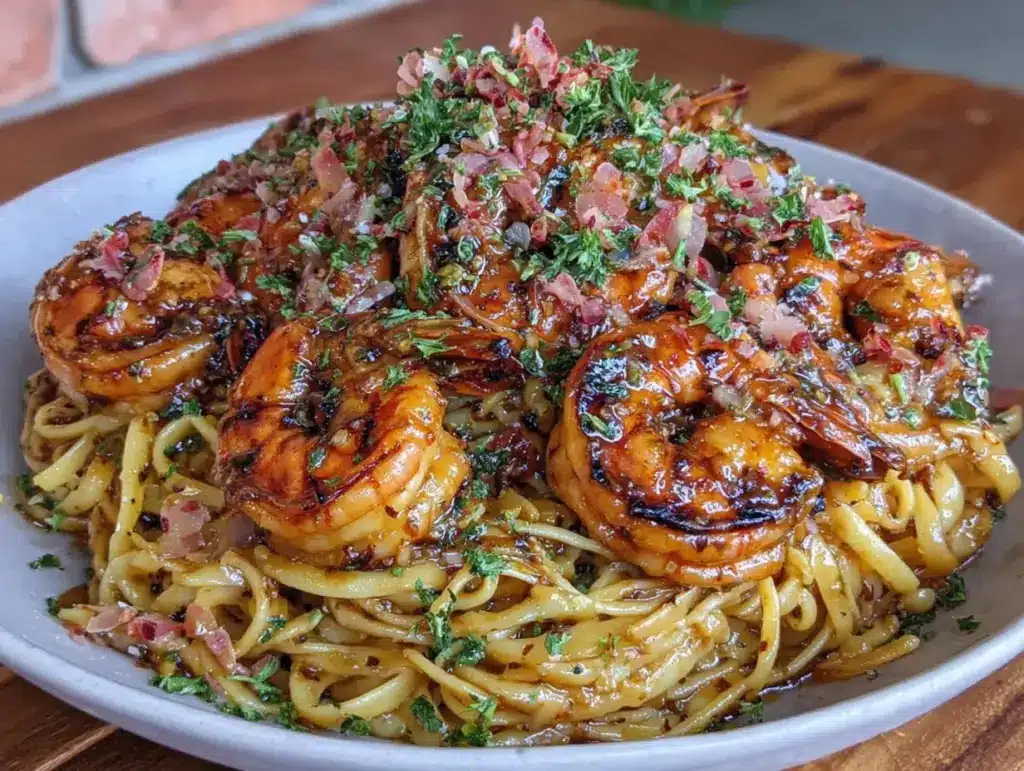 quick garlic butter shrimp pasta - featured image