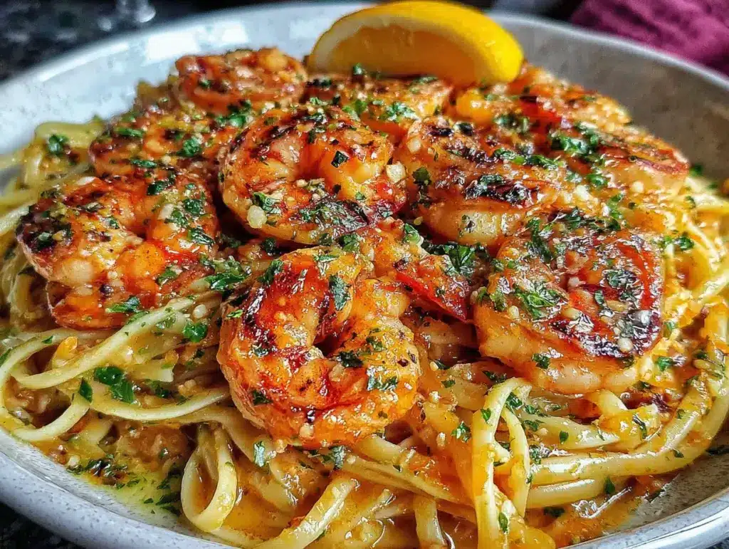 quick garlic butter shrimp pasta - featured image