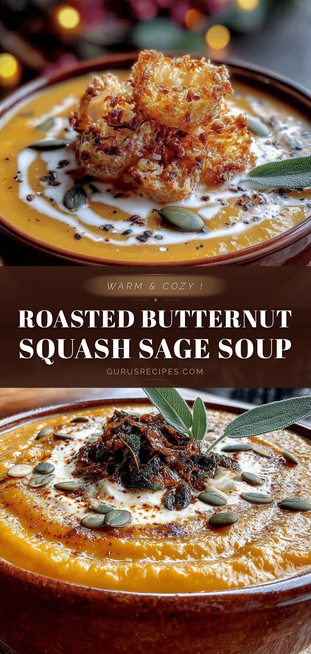 roasted butternut squash & sage soup recipe