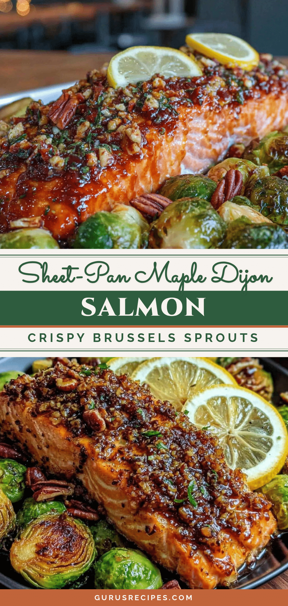 sheet-pan maple dijon salmon with crispy brussels sprouts recipe