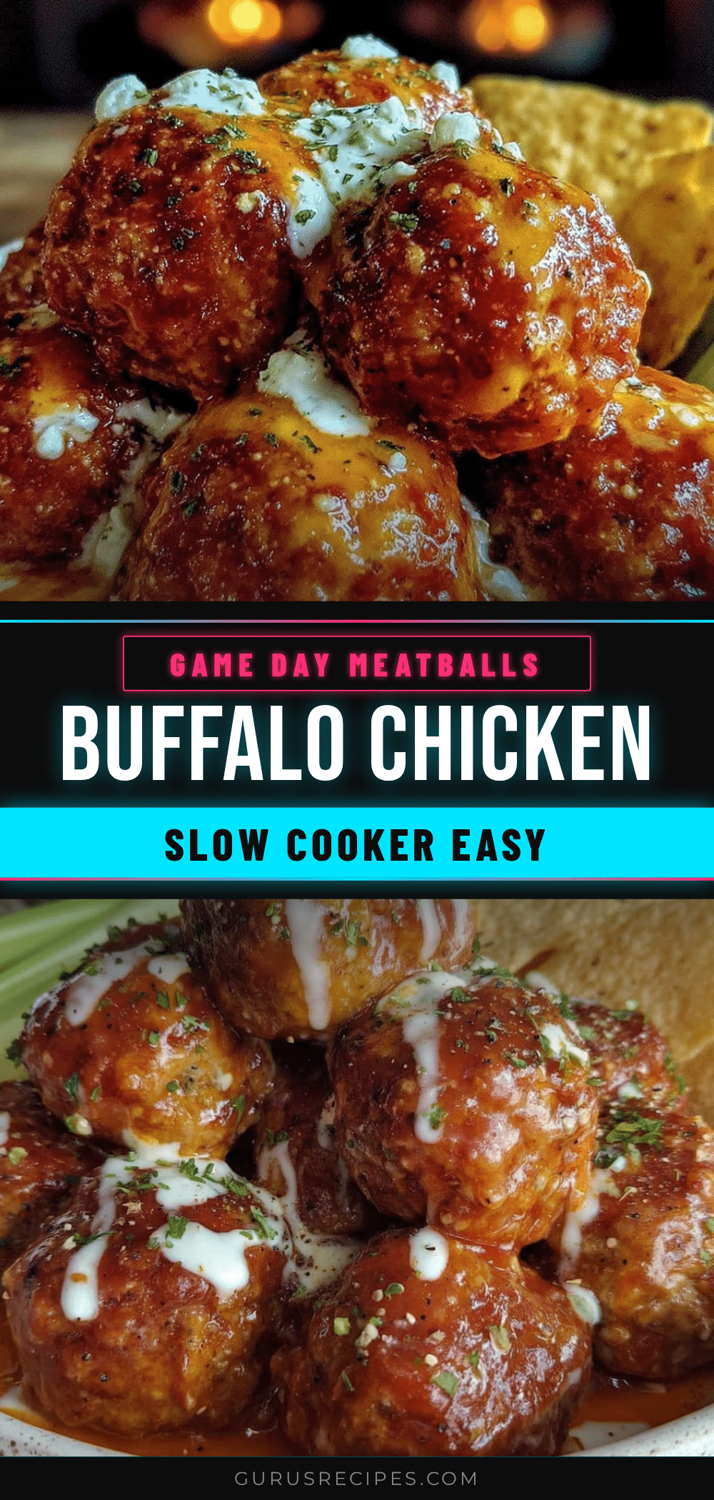 slow cooker buffalo chicken meatballs recipe