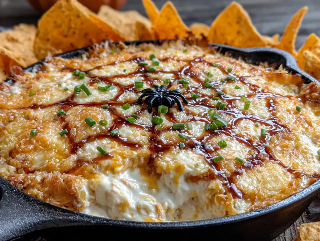 spiderweb buffalo chicken dip - featured image