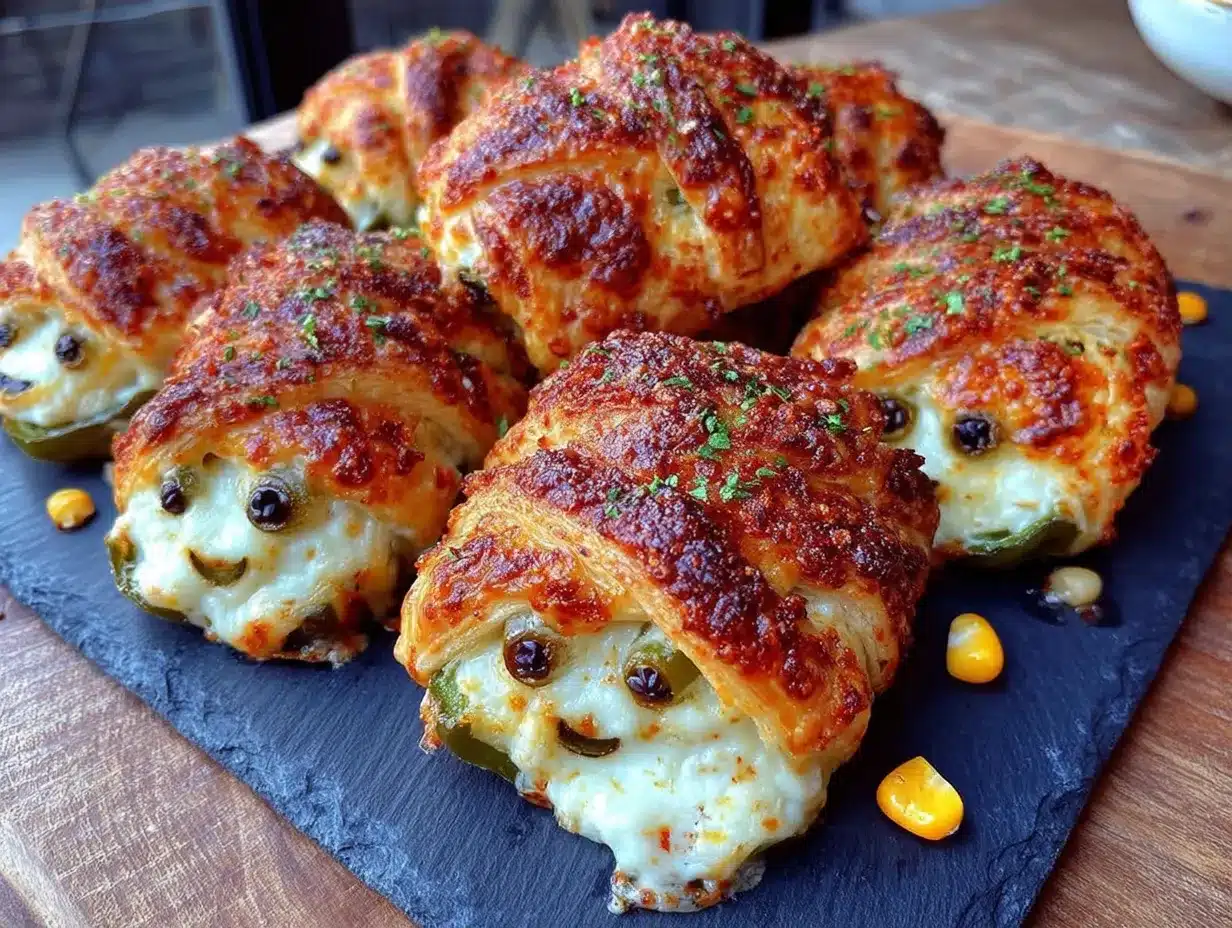 Spooky Mummy Jalapeno Popper Bites preparation steps