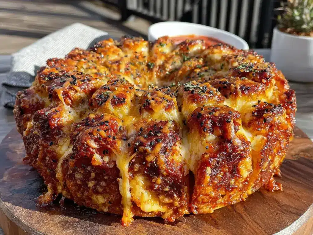 Spooky Spiderweb Pull-Apart Pizza Bread - featured image