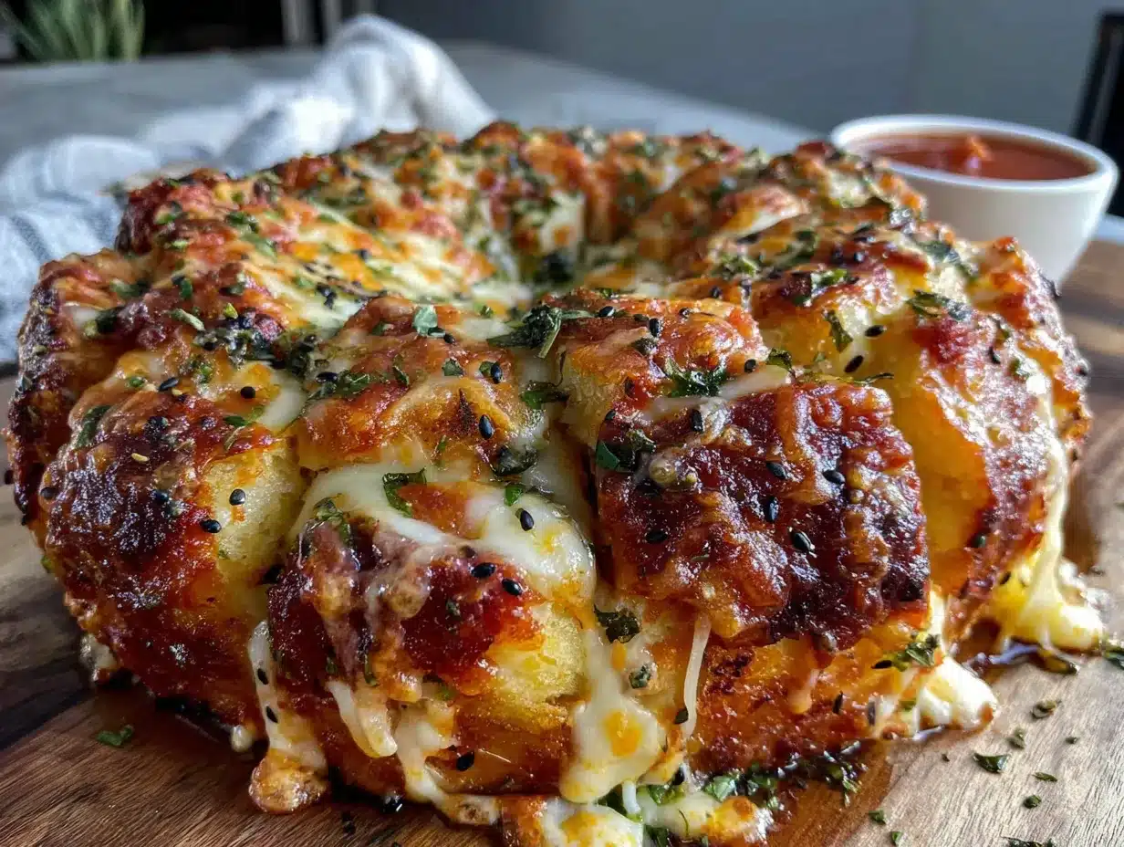 Spooky Spiderweb Pull-Apart Pizza Bread preparation steps