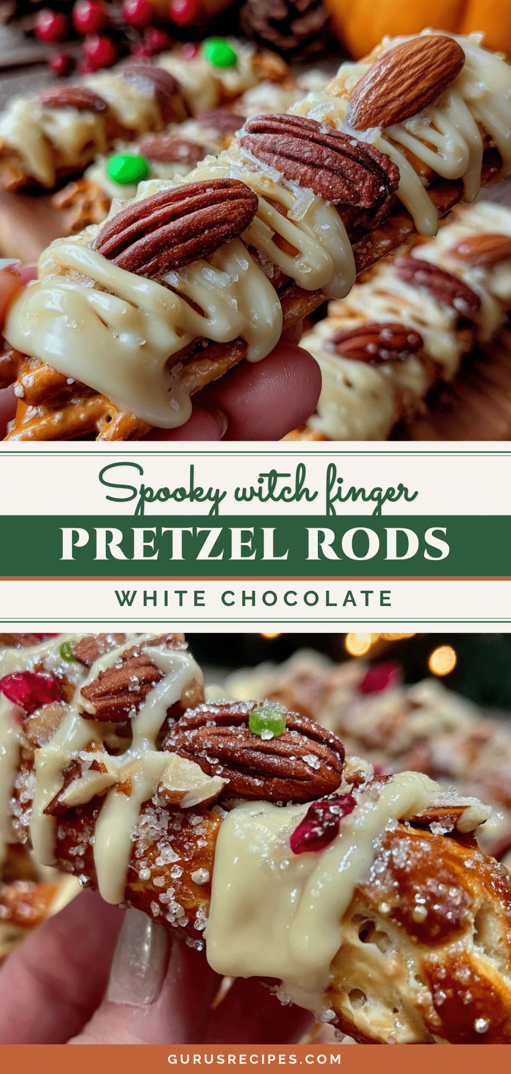 Spooky Witch Finger Pretzel Rods recipe