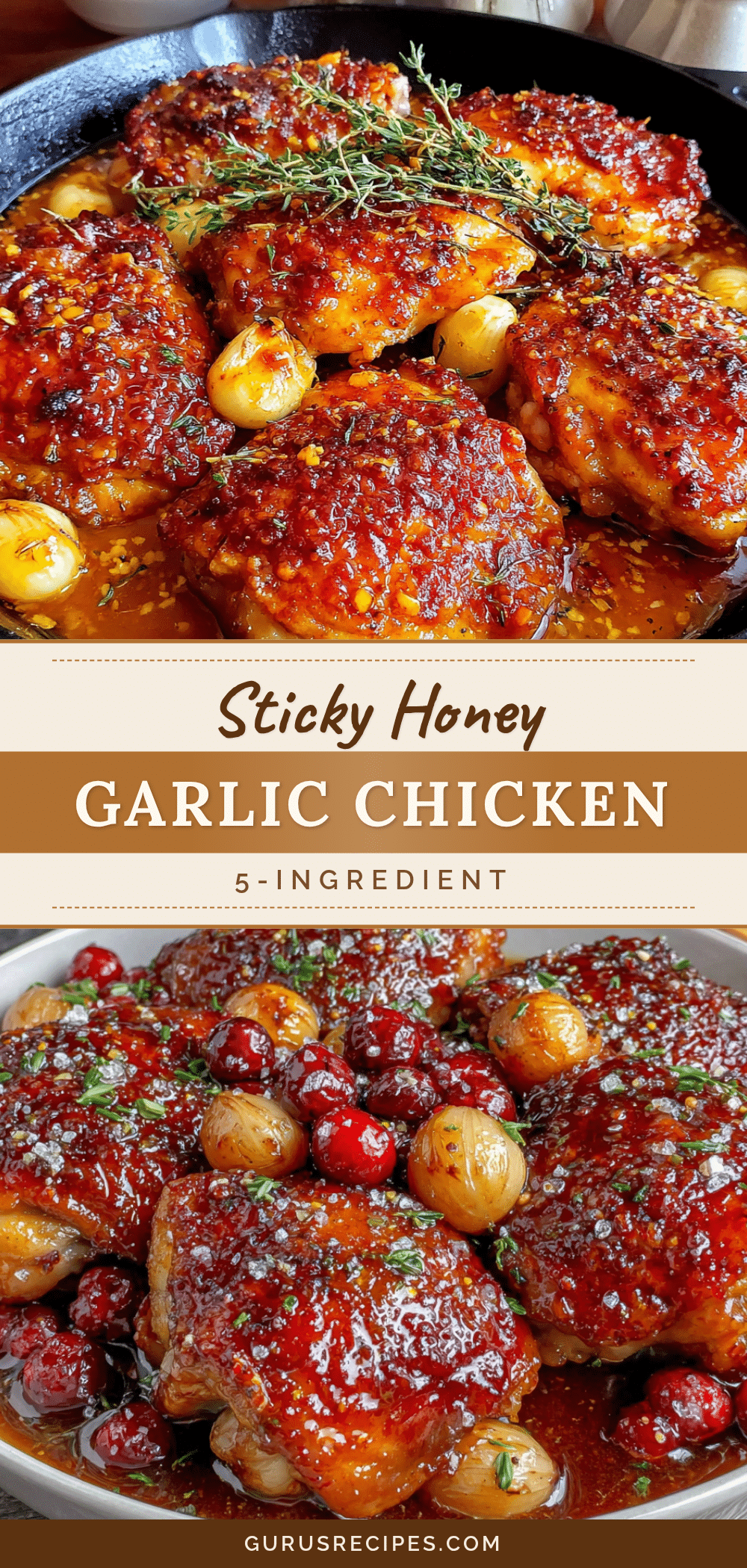 sticky honey garlic baked chicken thighs recipe
