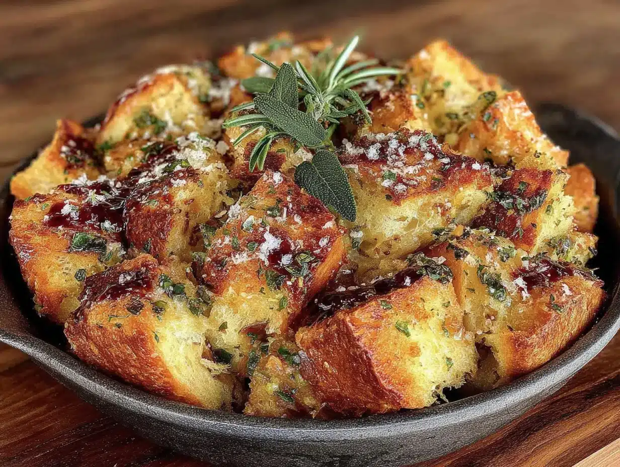 brown butter sage stuffing with sourdough preparation steps